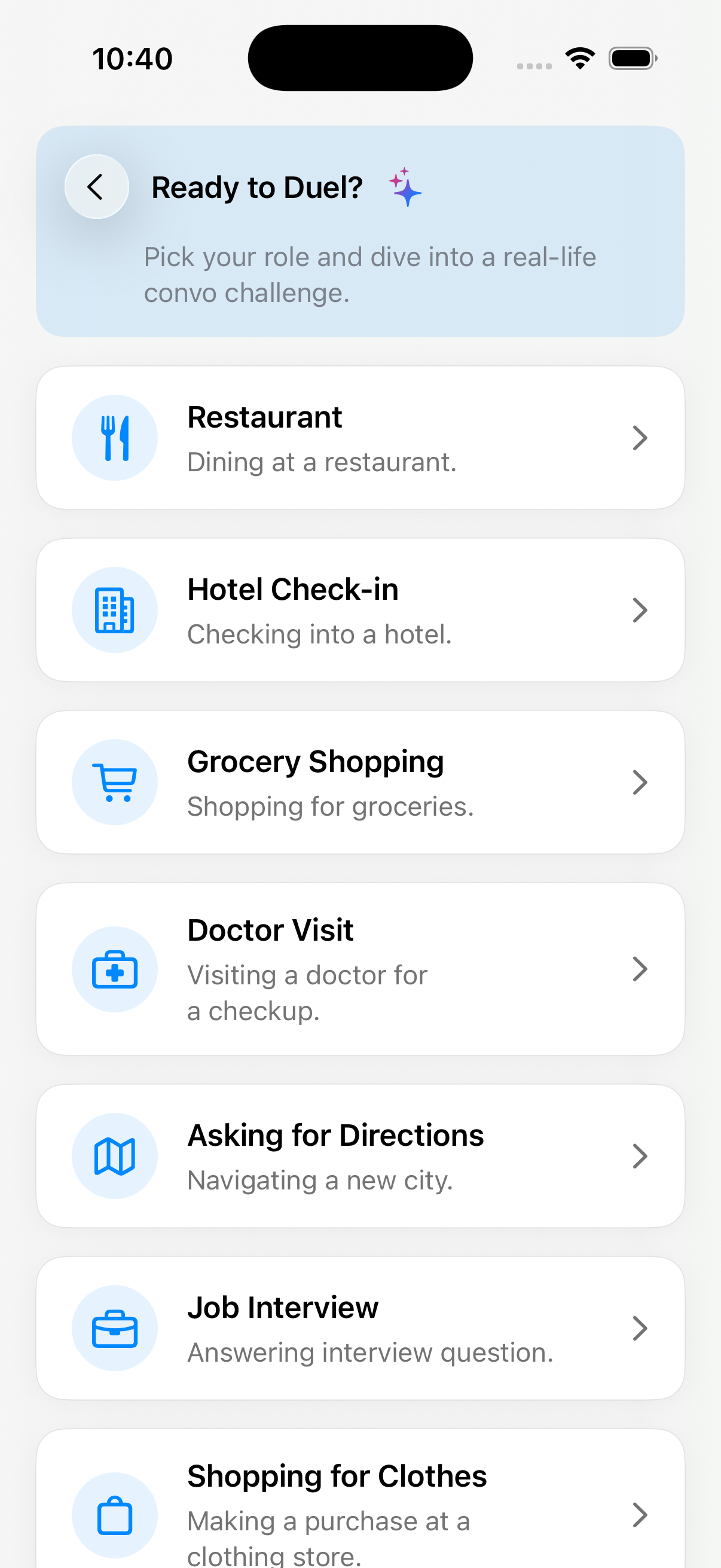 LingoDuel App Interface